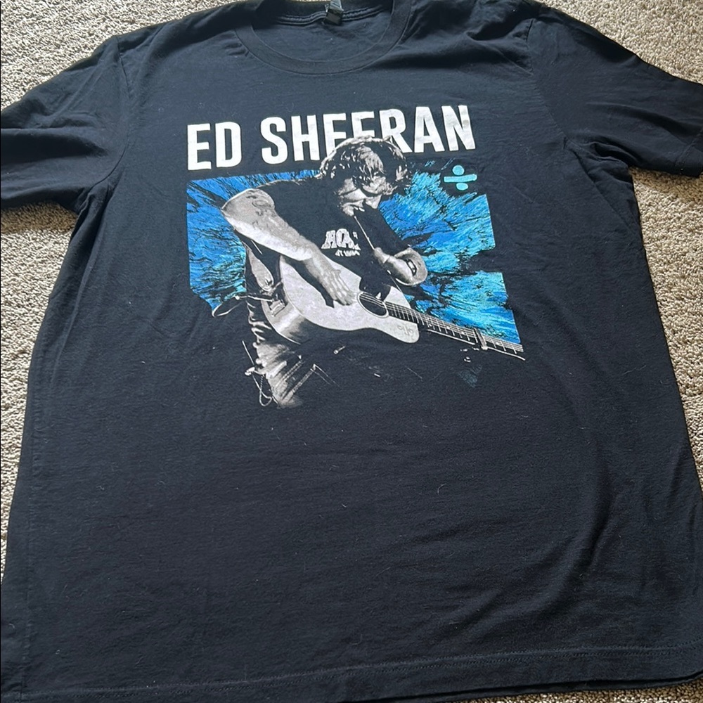 Ed Sheeran Divide World Tour Concert Black Graphic T-Shirt Size XL